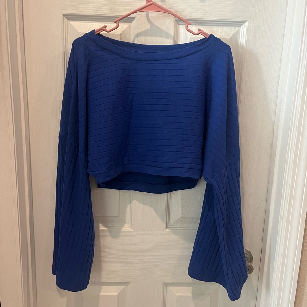 Urban Outfitters Blue Ribbed Crop Top